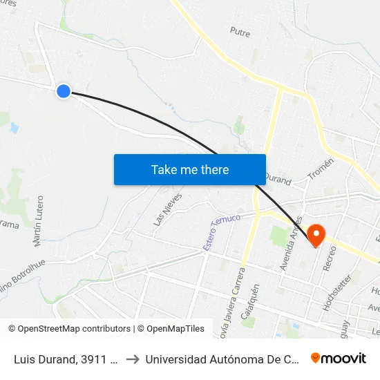 Luis Durand, 3911 Po to Universidad Autónoma De Chile map