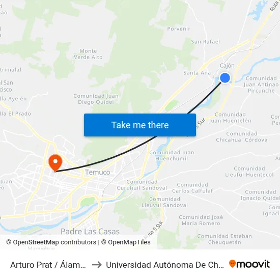Arturo Prat / Álamos to Universidad Autónoma De Chile map