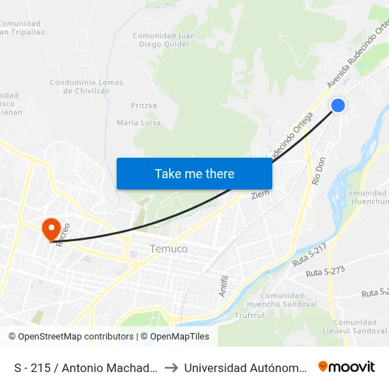 S - 215 / Antonio Machado - Orienta to Universidad Autónoma De Chile map
