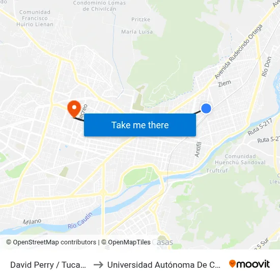 David Perry / Tucapel to Universidad Autónoma De Chile map