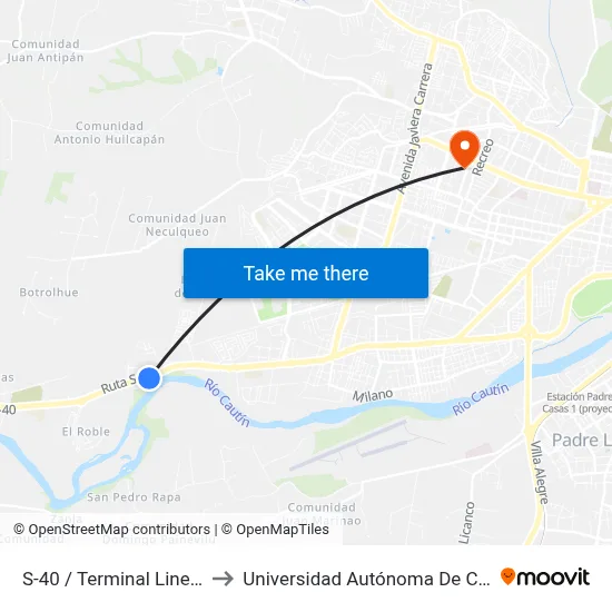 S-40 / Terminal Linea 4 to Universidad Autónoma De Chile map