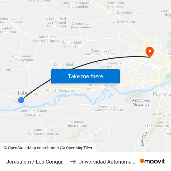 Jerusalem / Los Conquistadores to Universidad Autónoma De Chile map