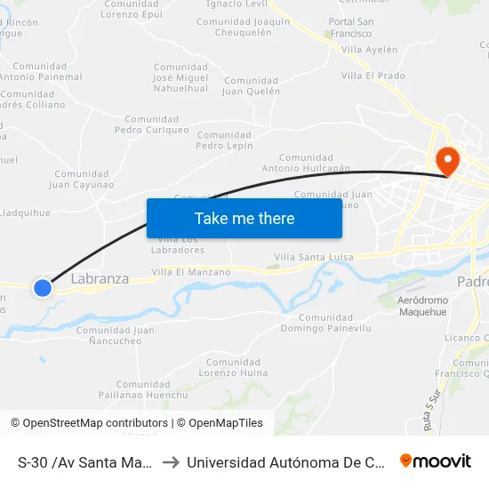 S-30 /Av Santa María to Universidad Autónoma De Chile map