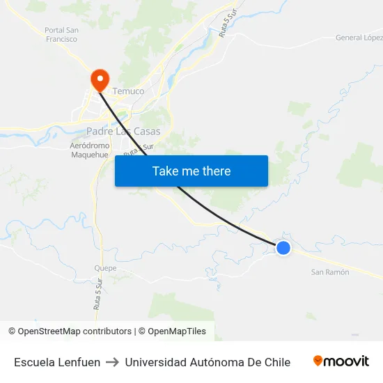 Escuela Lenfuen to Universidad Autónoma De Chile map
