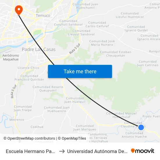 Escuela Hermano Pascual to Universidad Autónoma De Chile map