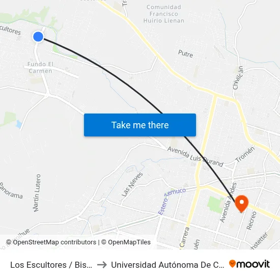 Los Escultores / Bissat to Universidad Autónoma De Chile map