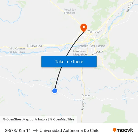S-578/ Km 11 to Universidad Autónoma De Chile map