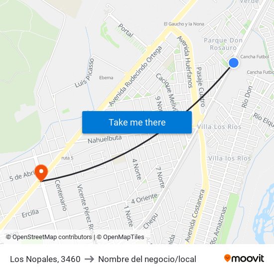 Los Nopales, 3460 to Nombre del negocio/local map