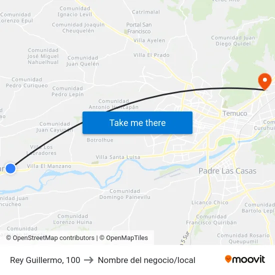 Rey Guillermo, 100 to Nombre del negocio/local map