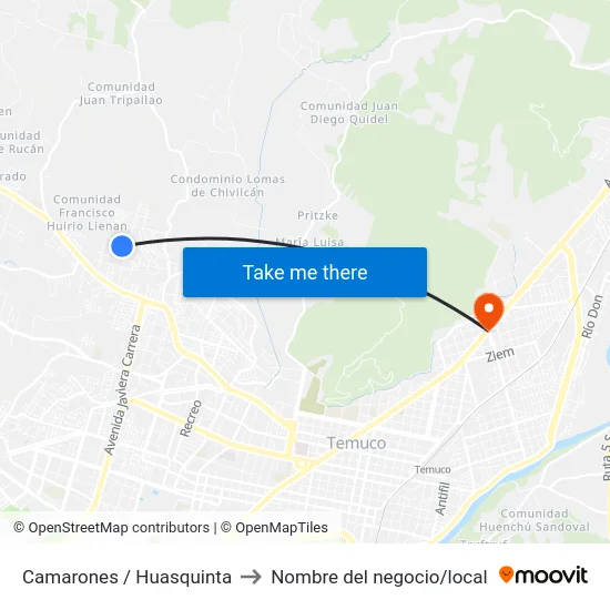 Camarones / Huasquinta to Nombre del negocio/local map
