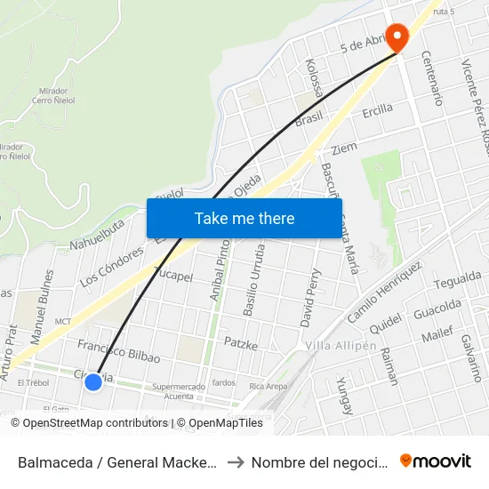 Balmaceda / General Mackenna - Sur to Nombre del negocio/local map