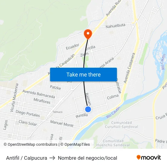 Antifil / Calpucura to Nombre del negocio/local map