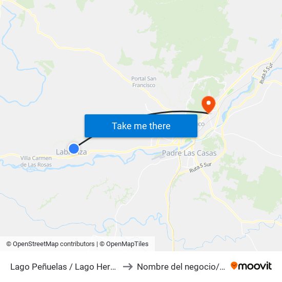 Lago Peñuelas / Lago Hermoso to Nombre del negocio/local map