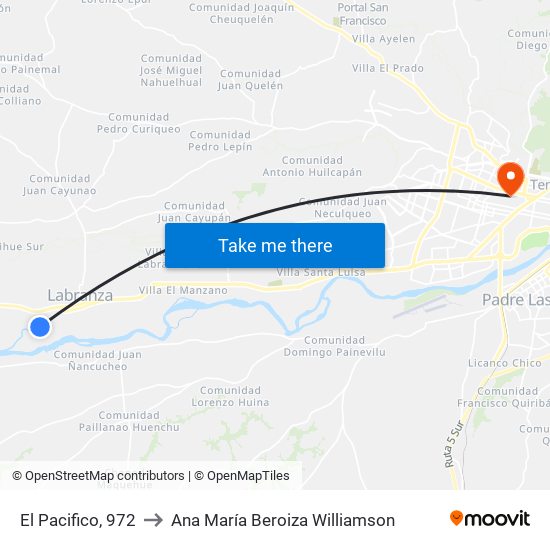 El Pacifico, 972 to Ana María Beroiza Williamson map
