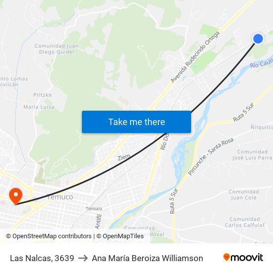 Las Nalcas, 3639 to Ana María Beroiza Williamson map