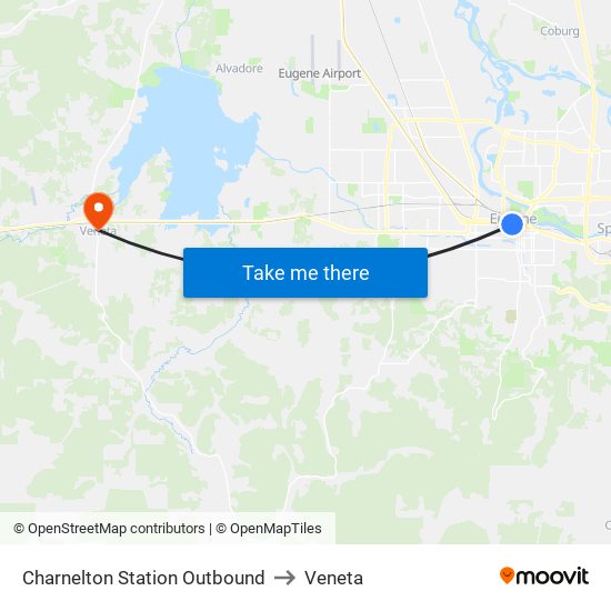 Charnelton Station Outbound to Veneta map