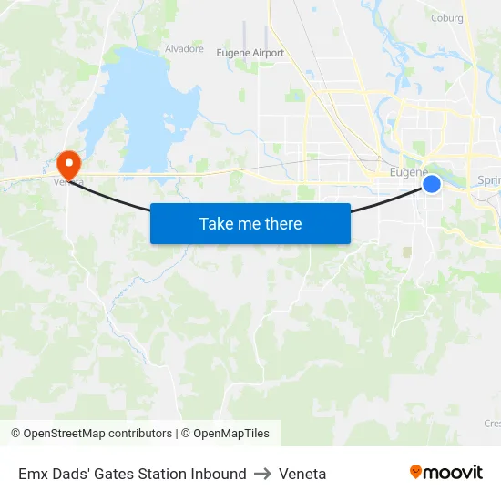 Emx Dads' Gates Station Inbound to Veneta map
