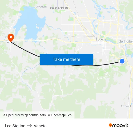 Lcc Station to Veneta map