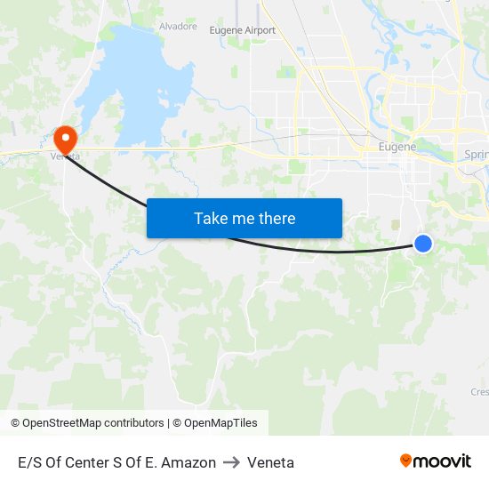 E/S Of Center S Of E. Amazon to Veneta map