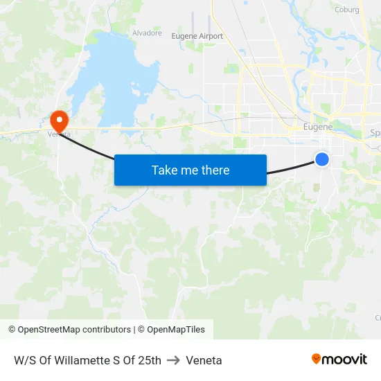 W/S Of Willamette S Of 25th to Veneta map