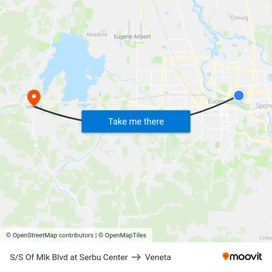S/S Of Mlk Blvd at Serbu Center to Veneta map