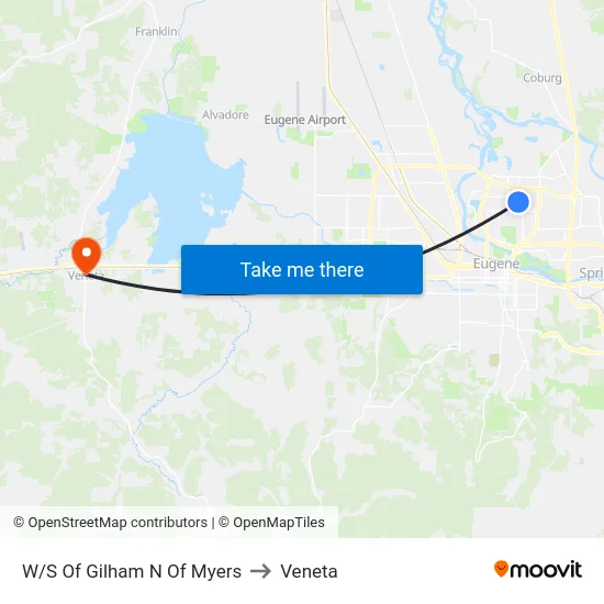 W/S Of Gilham N Of Myers to Veneta map