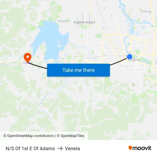 N/S Of 1st E Of Adams to Veneta map