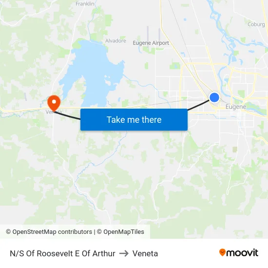 N/S Of Roosevelt E Of Arthur to Veneta map