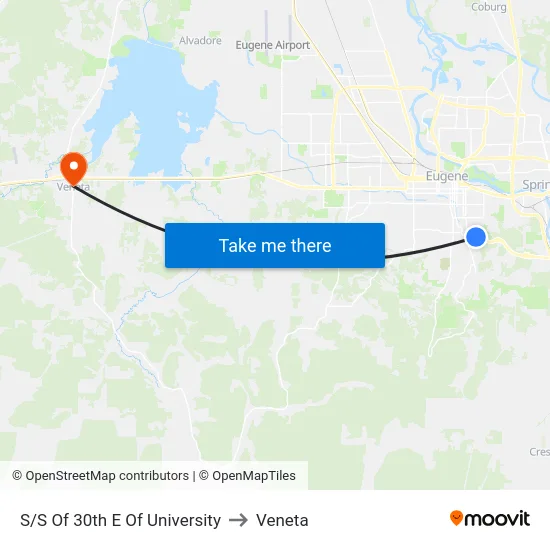 S/S Of 30th E Of University to Veneta map