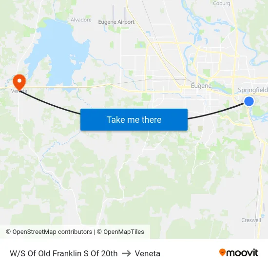 W/S Of Old Franklin S Of 20th to Veneta map