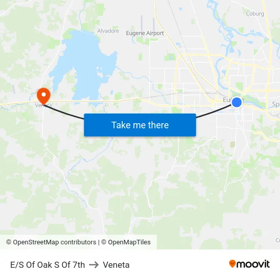 E/S Of Oak S Of 7th to Veneta map
