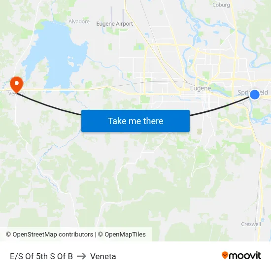 E/S Of 5th S Of B to Veneta map