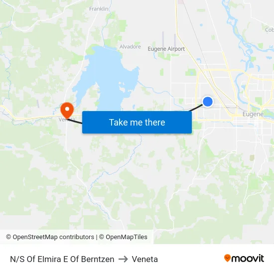 N/S Of Elmira E Of Berntzen to Veneta map