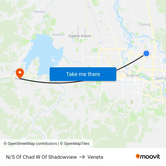N/S Of Chad W Of Shadowview to Veneta map