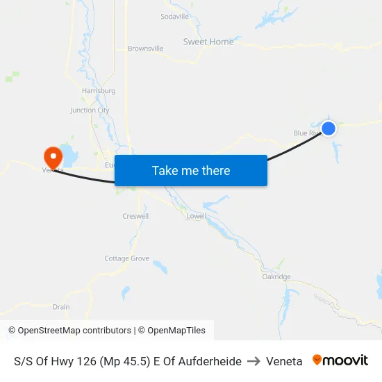 S/S Of Hwy 126 (Mp 45.5) E Of Aufderheide to Veneta map