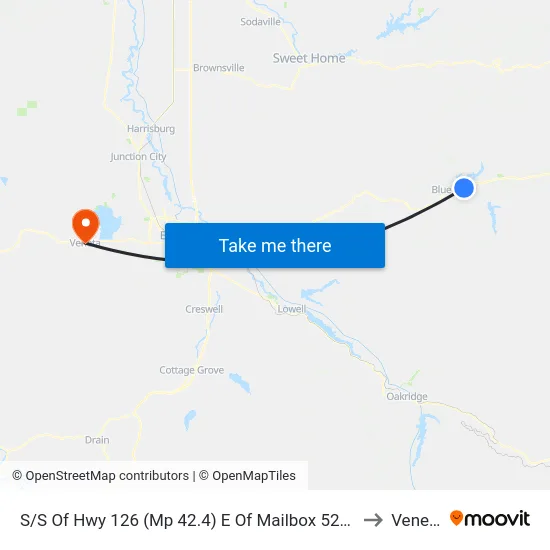 S/S Of Hwy 126 (Mp 42.4) E Of Mailbox 52494 to Veneta map