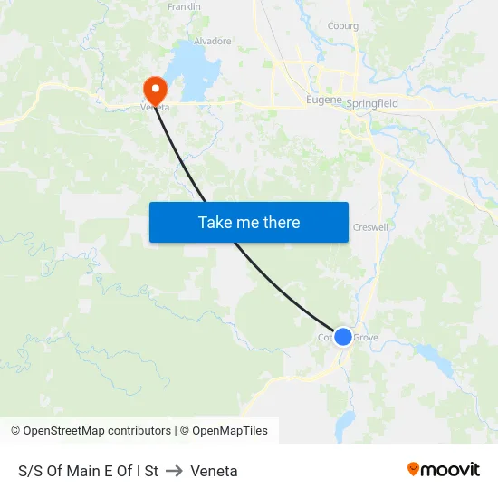 S/S Of Main E Of I St to Veneta map