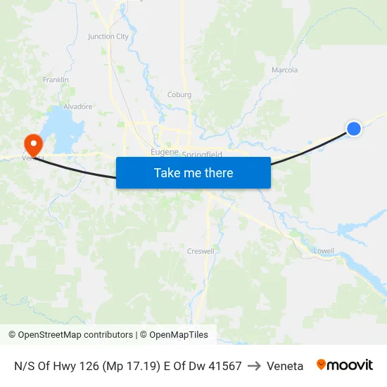 N/S Of Hwy 126 (Mp 17.19) E Of Dw 41567 to Veneta map