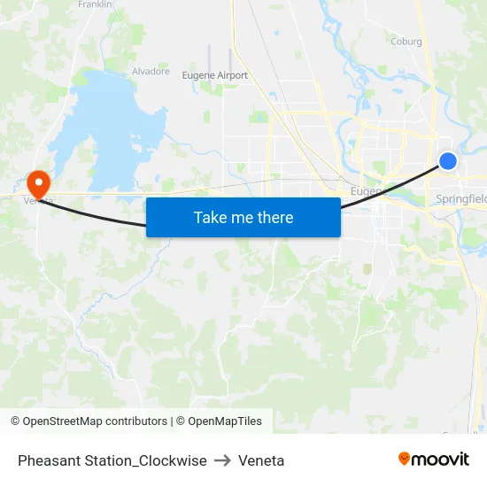 Pheasant Station_Clockwise to Veneta map