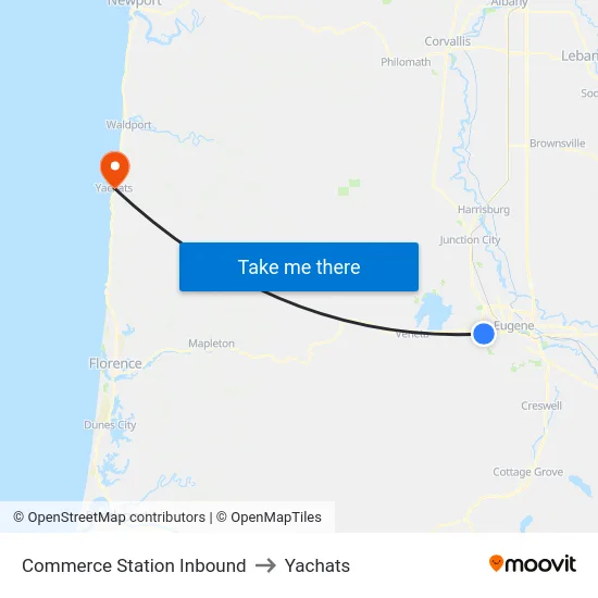 Commerce Station Inbound to Yachats map