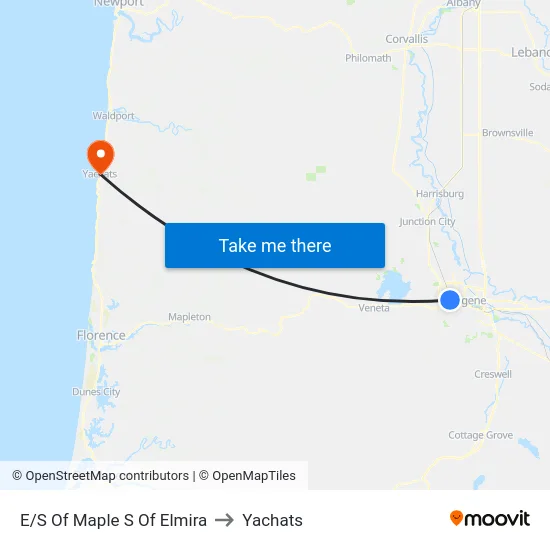 E/S Of Maple S Of Elmira to Yachats map