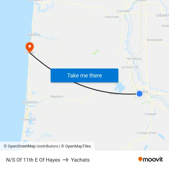 N/S Of 11th E Of Hayes to Yachats map