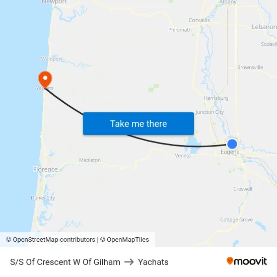 S/S Of Crescent W Of Gilham to Yachats map