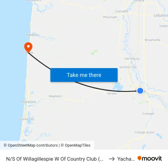 N/S Of Willagillespie W Of Country Club (Oml) to Yachats map