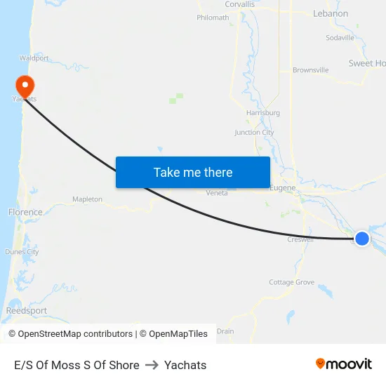 E/S Of Moss S Of Shore to Yachats map