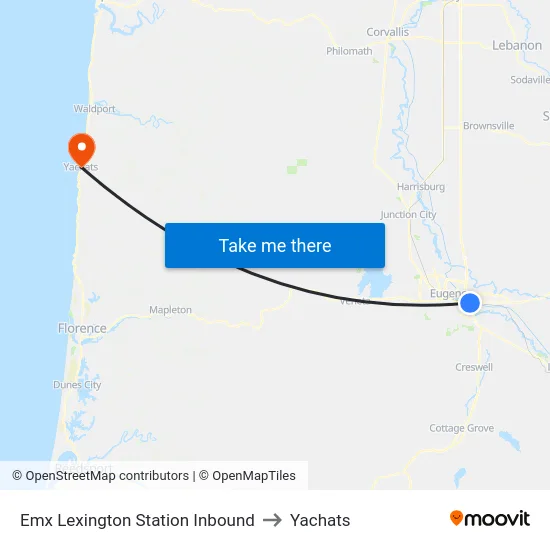 Emx Lexington Station Inbound to Yachats map