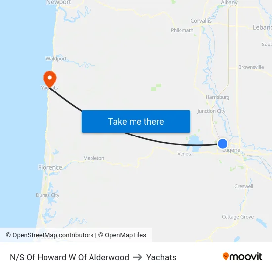 N/S Of Howard W Of Alderwood to Yachats map