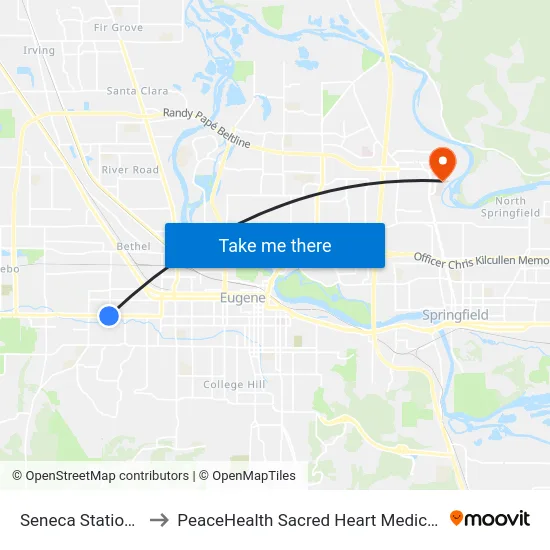 Seneca Station Outbound to PeaceHealth Sacred Heart Medical Center at Riverbend map