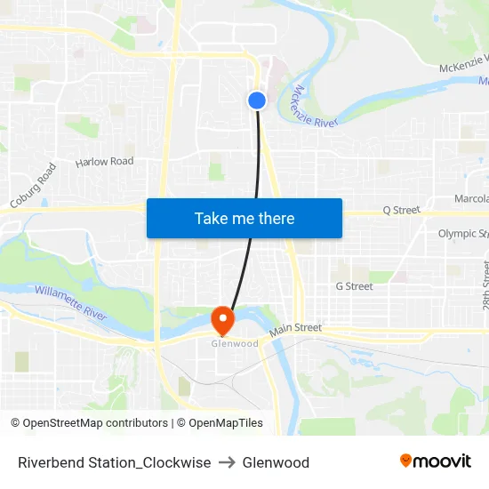 Riverbend Station_Clockwise to Glenwood map