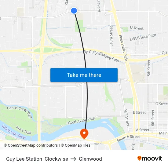 Guy Lee Station_Clockwise to Glenwood map